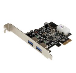 StarTech.com 2 Port PCI Express (PCIe) SuperSpeed USB 3.0 Card Adapter with UASP - LP4 Power