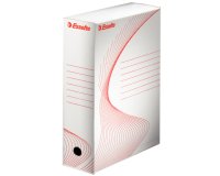 Boîte archives esselte standard carton ondulé recyclable a4 245x345mm dos 100mm assemblage manuel facil coloris blanc