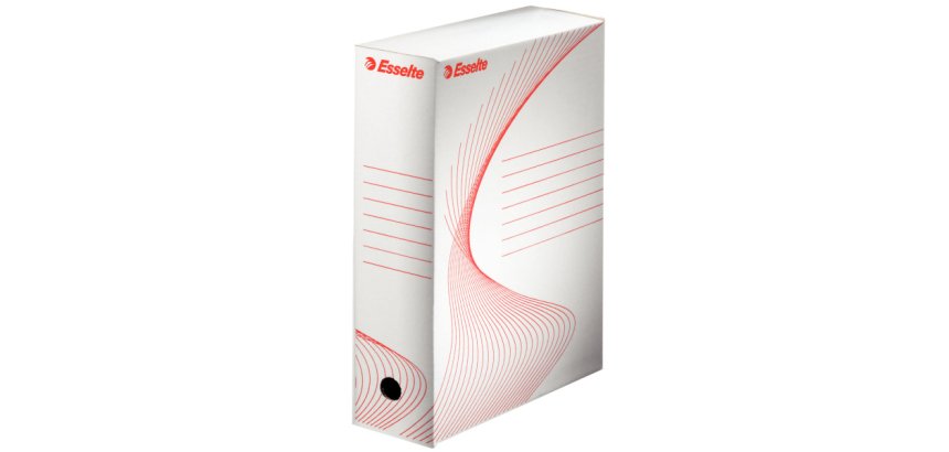 Boîte archives esselte standard carton ondulé recyclable a4 245x345mm dos 100mm assemblage manuel facil coloris blanc