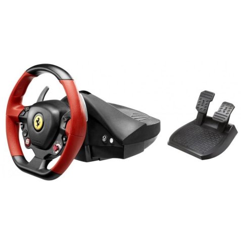 Thrustmaster Ferrari 458 Spider Nero, Rosso Sterzo + Pedali Xbox One