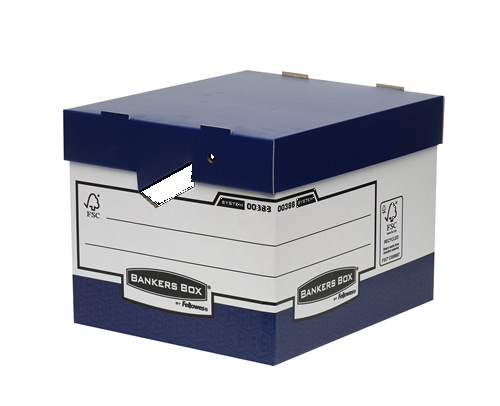 Boite archives Bankers Box by Fellowes carton bleu dos 10 cm - Lot de 10