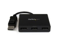 StarTech.com Hub MST de 3 Puertos DisplayPort 1.2 - Divisor Splitter DP de 3 Monitores - Adaptador DP a 2x DisplayPort 4K 30Hz 1x DisplayPort 1080 - Alimentado por USB - Windows Solamente