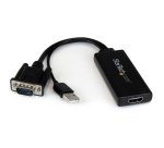 StarTech.com Adaptateur VGA vers HDMI avec audio et alimentation par USB – Convertisseur VGA vers HDMI portable – 1080p