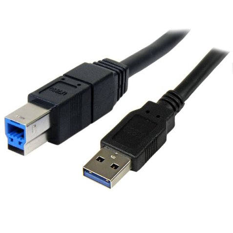 StarTech.com 3 m zwarte SuperSpeed USB 3.0-kabel A-naar-B M/M