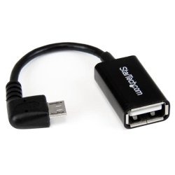 StarTech.com Micro USB rechts gewinkelt auf USB OTG Adapter Stecker / Buchse - Schwarz