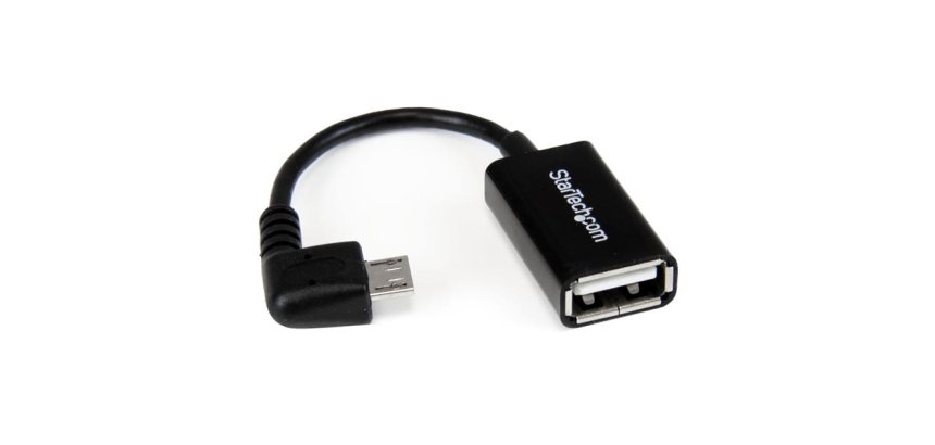 StarTech.com Câble adaptateur Micro USB à angle droit vers USB Host OTG de 12cm - Mâle / Femelle
