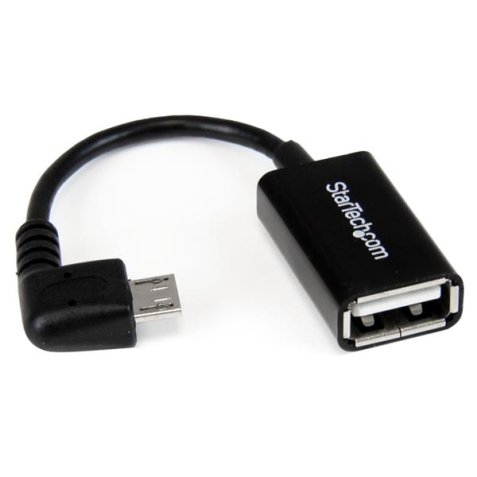 StarTech.com Câble adaptateur Micro USB à angle droit vers USB Host OTG de 12cm - Mâle / Femelle