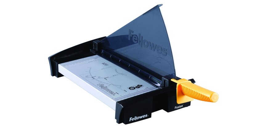 Cisaille fellowes fusion a4 capacité coupe 10f presse manuelle protection safecut coupe rabattable 550x210x65omm