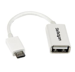 StarTech.com 5in White Micro USB to USB OTG Host Adapter M/F