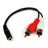 Cable Adaptador de 15cm de Audio Estéreo Mini Jack de 3,5mm Hembra a 2x RCA Macho