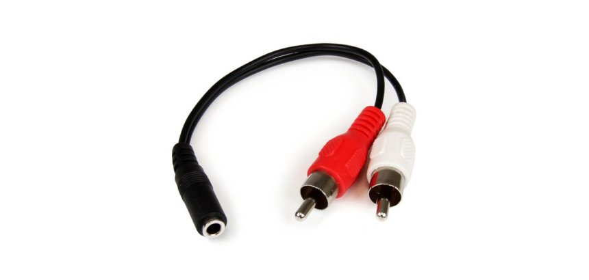 Cable Adaptador de 15cm de Audio Estéreo Mini Jack de 3,5mm Hembra a 2x RCA Macho
