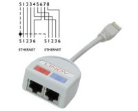 Lindy UTP Port Doubler cable de red Gris