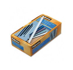Anneau plastique à relier fellowes dos rond capacité 150f 19mm diamètre 300mm longueur coloris blanc boîte 100 unités