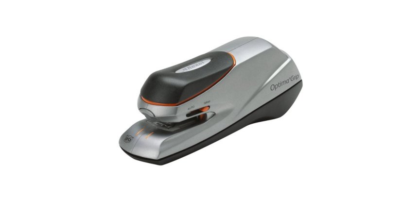 Agrafeuse optima grip electrique 20 feuilles fonctionnement secteur/piles coloris argent/noir + boite 1000 agrafes
