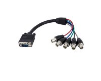 Cable de 30 cm Coaxial para Monitor HD15 VGA a 5 BNC RGBHV - Macho a Hembra
