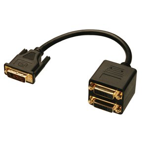 Lindy DVI Splitter Cable câble DVI 0,18 m DVI-D Noir