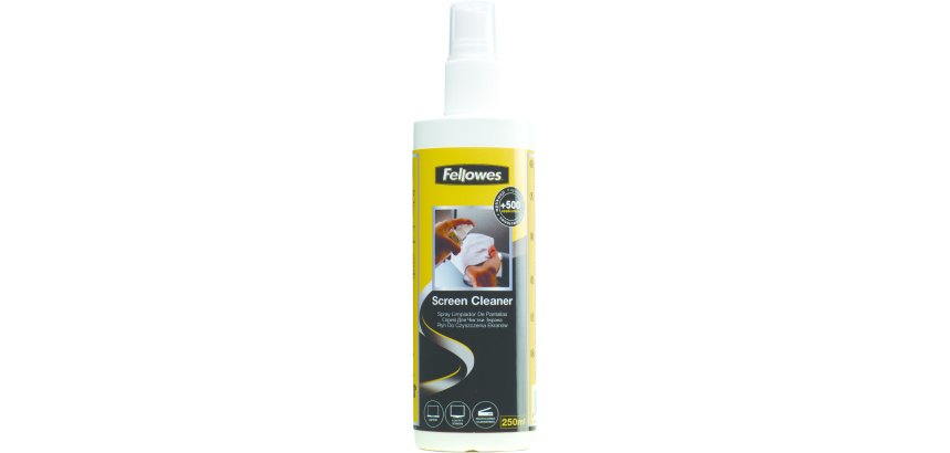 Produit nettoyant fellowes ecrans crt/tft/lcd plasma     ordinateurs portables         antistatique spray 250ml