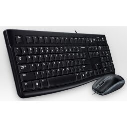 Pack Teclado + Ratón USB QWERTZ Alemán Negro Logitech Desktop MK120