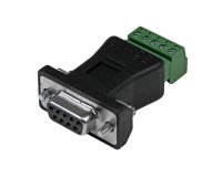 Conector RS422 RS485 Serial DB9 -> Terminal Block Adapter, Negro