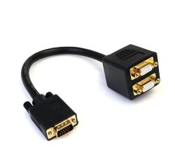 Cable de 30cm Duplicador Divisor de Vídeo VGA de 2 puertos Salidas Compacto - Bifurcador