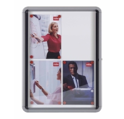 Nobo Premium Plus Magnetic Lockable Notice Board Hinged Door 8xA4
