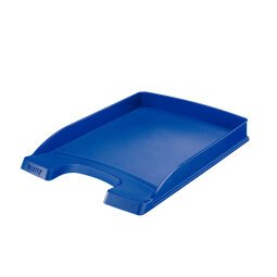 Corbeille courrier Plus Slim. Petite capacité. Dim (lxhxp) : 25,5x3,5x35,7 cm. Coloris bleu.