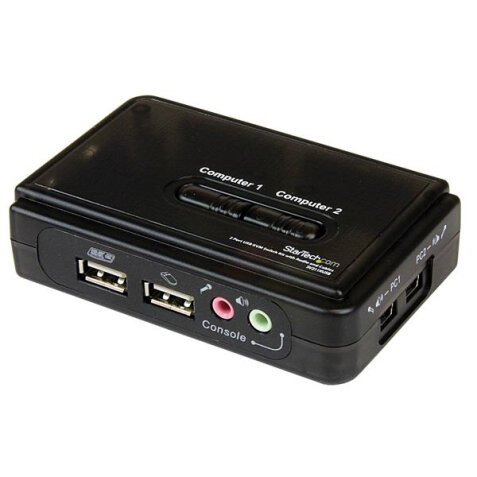 StarTech.com Kit commutateur KVM USB VGA à 2 ports avec audio et câbles - Switch KVM - Noir