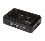 StarTech.com Kit commutateur KVM USB VGA à 2 ports avec audio et câbles - Switch KVM - Noir