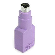 Adaptador Teclado USB a conector PS/2 PS2 MiniDIN - Hembra USB - Macho Mini-DIN, PS/2, USB A, Violeta
