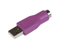Conector conversor PS/2 MiniDIN a USB para Teclado - PS/2 Hembra - USB A Macho, USB A, PS/2, Violeta