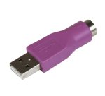 Conector conversor PS/2 MiniDIN a USB para Teclado - PS/2 Hembra - USB A Macho, USB A, PS/2, Violeta