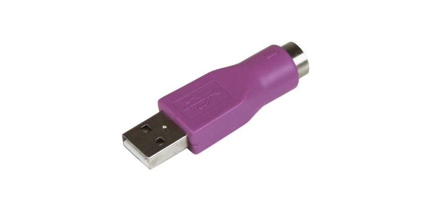 Conector conversor PS/2 MiniDIN a USB para Teclado - PS/2 Hembra - USB A Macho, USB A, PS/2, Violeta