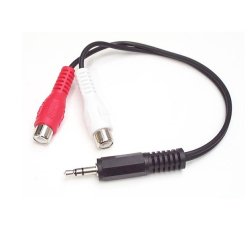 Cable Convertidor Adaptador Audio 15cm Mini Jack 3,5 mm a RCA Estéreo - Conversor
