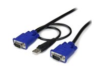 StarTech.com Cable KVM de 3m Ultra Delgado Todo en Uno VGA USB HD15 - 10ft Pies 2 en 1