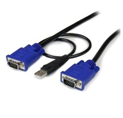StarTech.com Cable KVM de 3m Ultra Delgado Todo en Uno VGA USB HD15 - 10ft Pies 2 en 1