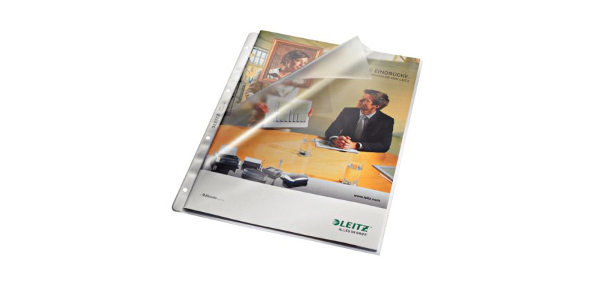 Pochette perforée, A4, PP, grainé, 0,13 mm,