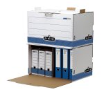 Caisse d'archives Bankers Box, blanc/bleu