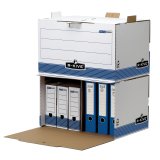 Conteneur fellowes frontal system carton ondulé capacité 6 boîtes archives 80mm ouverture frontale