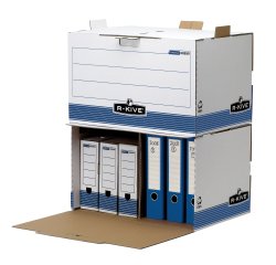 Caisse d'archives Bankers Box, blanc/bleu