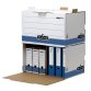 Conteneur fellowes frontal system carton ondulé capacité 6 boîtes archives 80mm ouverture frontale