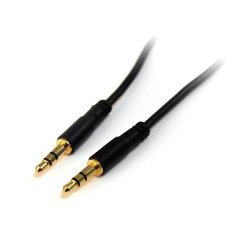 StarTech.com Cable de Audio Estéreo de 3,5mm Delgado de 1,8m - Cable de Audio Minijack Macho a Macho para Smartphone, Tablet o Reproductor MP3