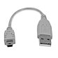 Cable USB de 15cm para Cámara - 1x USB A Macho - 1x Mini USB B Macho - Adaptador Gris