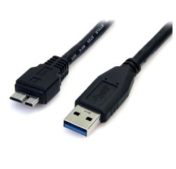 Cable 50cm USB 3.0 Super Speed SS Micro USB B Macho a USB A Macho Adaptador - Negro