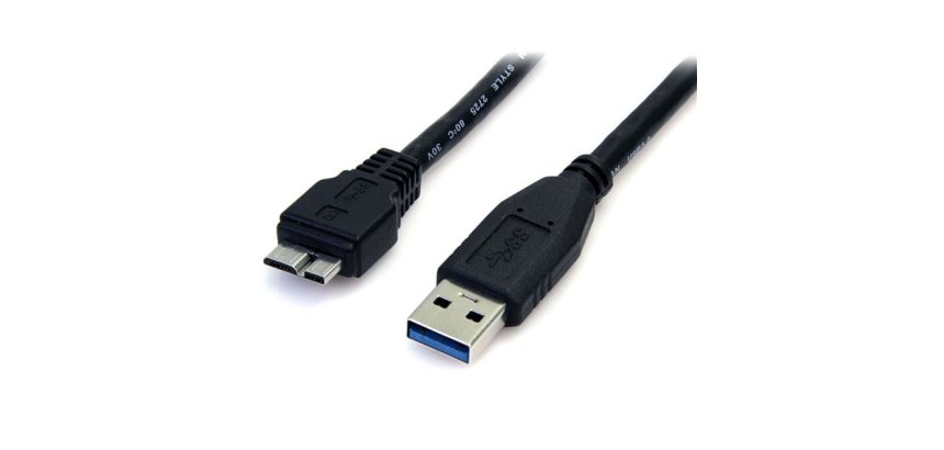 Cable 50cm USB 3.0 Super Speed SS Micro USB B Macho a USB A Macho Adaptador - Negro
