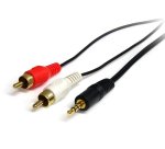 Cable Adaptador de Mini-Jack a RCA 91cm - Jack 3,5mm Macho - 2xRCA Macho - Negro