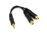 Cable 15cm Audio Splitter Divisor de Auriculares Mini-Jack 3,5mm Estéreo Macho a 2x Hembra