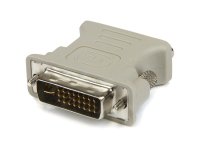 Conector Conversor DVI-I a VGA - DVI-I Macho - HD15 Hembra - Blanco, DVI-I, VGA, Beige