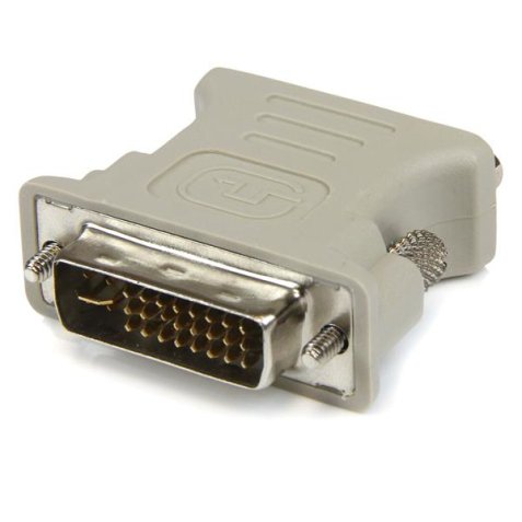 Conector Conversor DVI-I a VGA - DVI-I Macho - HD15 Hembra - Blanco, DVI-I, VGA, Beige