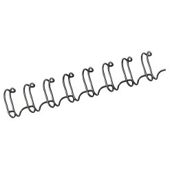 Boîte de 100 peignes anneaux métal 34 boucles 14,3 mm Noir 53277