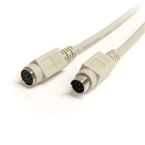 Conector  6 ft. PS/2 Keyboard/Mouse Extension Cable, 1,83 m, Beige, 6 DIN Male, 6 DIN Female, 15 mm, 124 mm, 216 mm